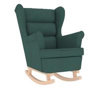 vidaXL Silla mecedora de tela verde oscuro 74x90x102 cm