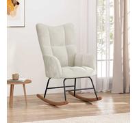 vidaXL Silla mecedora de terciopelo blanco crema