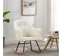 vidaXL Silla mecedora de terciopelo blanco crema