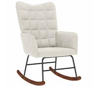 vidaXL Silla mecedora de terciopelo crema