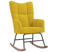 vidaXL Silla mecedora de terciopelo en color Amarillo mostaza/Rojo vino tinto/Rosa y más | cómodas modernas ergonómicas para comedor cocina salón hogar