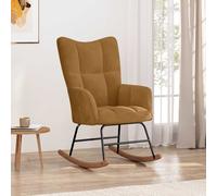 vidaXL Silla mecedora de terciopelo marrón