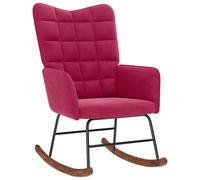 vidaXL Silla mecedora de terciopelo Multicolor Rojo Vino Tinto