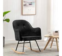 vidaXL Silla mecedora de terciopelo negro