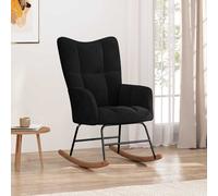 vidaXL Silla mecedora de terciopelo negro