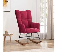 vidaXL Silla mecedora de terciopelo rojo vino tinto