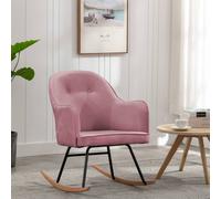 vidaXL Silla mecedora de terciopelo rosa