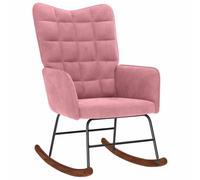vidaXL Silla mecedora de terciopelo rosa
