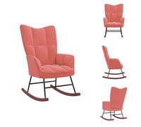vidaXL Silla mecedora de terciopelo rosa - Sillas mecedoras