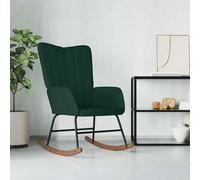 vidaXL Silla mecedora de terciopelo verde oscuro