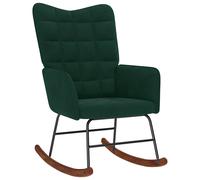 vidaXL Silla mecedora de terciopelo verde oscuro