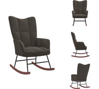 vidaXL Silla mecedora gris oscuro, tapizada en terciopelo - Sillas mecedoras