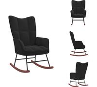 vidaXL Silla mecedora negra de terciopelo - Sillas mecedoras