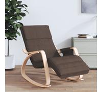 vidaXL Silla Mecedora de Tela marrón Oscuro, Silla, Silla Relajante, Silla de Relax, Silla de salón, Mecedora, Silla de Tela, Silla tapizada, sillón