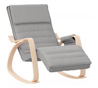 vidaXL Silla mecedora de tela tapizada – Gris claro