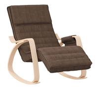 vidaXL Silla Mecedora de Tela marrón Oscuro, Silla, Silla Relajante, Silla de Relax, Silla de salón, Mecedora, Silla de Tela, Silla tapizada, sillón