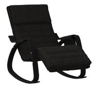 vidaXL Silla Mecedora Sillón Tapizado de Descanso Asiento Salón Dormitorio Tela Negro