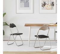 vidaXL Silla Plegable 2 pcs Negro y Gris 48 x 43,5 x 81 cm