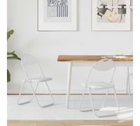 vidaXL Silla Plegable 2 uds. Cuero sintético 48 x 43,5 x 81 cm