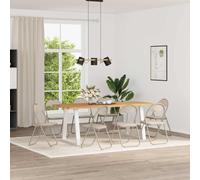 vidaXL Silla Plegable 8 uds. Cuero sintético Arena 48 x 43,5 x 81 cm