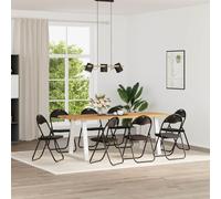 vidaXL Silla Plegable 8 uds. Cuero sintético Negro 48 x 43,5 x 81 cm