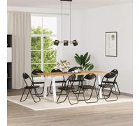 vidaXL Silla Plegable 8 uds. Cuero sintético Negro 48 x 43,5 x 81 cm