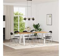 vidaXL Silla Plegable 8 uds. Cuero sintético Negro y Gris
