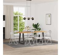vidaXL Silla Plegable 8 uds. Cuero sintético y gris 48 x 43,5 x 81 cm