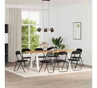 vidaXL Silla Plegable 8 uds. Terciopelo Negro 48 x 44 x 78 cm