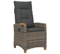 vidaXL Silla reclinable con bandeja para té ratán sintético