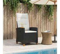vidaXL Silla reclinable con bandeja para té ratán sintético