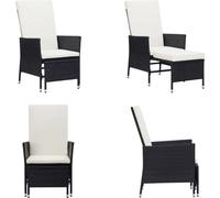 vidaXL Silla reclinable de jardín con cojines, de ratán sintético, color - Sillón - Silla de jardín - Sillas de jardín - Muebles de jardín