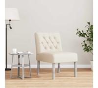 vidaXL Silla tapizada con botones lino