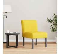 vidaXL Silla tapizada de tela amarillo claro