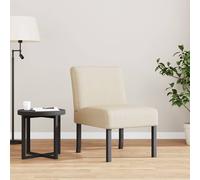 vidaXL Silla tapizada de tela crema