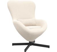 vidaXL Silla tipo huevo, color crema, 63 x 73 x 90 cm, tapizada en tela