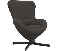 vidaXL Silla tipo huevo, color gris oscuro, 63 x 73 x 90 cm, tapizada en tela