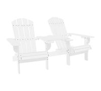 vidaXL Sillas Adirondack de jardín y mesita – madera maciza abeto blanco