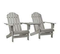 vidaXL Sillas Adirondack de jardín y mesita – madera maciza abeto gris