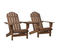 vidaXL Sillas Adirondack de jardín y mesita madera maciza abeto marrón