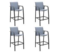 vidaXL Sillas altas de jardín 4 unidades textilene gris