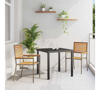 vidaXL Sillas apilables de jardín 2 uds. Marrón y gris