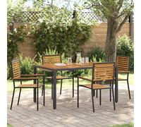 vidaXL Sillas apilables de jardín 4 uds. Marrón y Negro