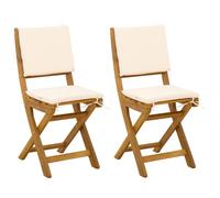 vidaXL Sillas Bistro de Exterior 2 uds. Blanco Crema