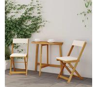 vidaXL Sillas Bistro de Exterior 2 uds. Blanco Crema