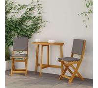 vidaXL Sillas Bistro de Exterior 2 pcs Gris Oscuro 38 x 46 x 85 cm, Sillas de bistró Exteriores, Plegables y rústicas, mobiliario de jardín, Set de salón de Acacia