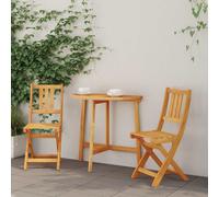 vidaXL Sillas bistró para exterior 2 uds Madera de acacia maciza Plegables rústicas