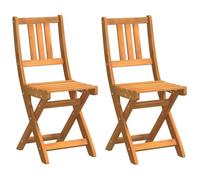 vidaXL Sillas bistró para exterior 2 uds Madera de acacia maciza Plegables rústicas