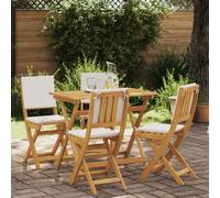 vidaXL Sillas Bistro de Exterior 4 uds. Blanco Crema