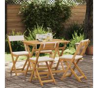 vidaXL Sillas Bistro de Exterior 4 uds. Blanco Crema